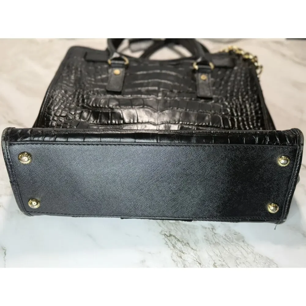 Michael Kors Leather, Python & Croc Embossed Hamilton Satchel Handbag Large - Picture 9 of 16